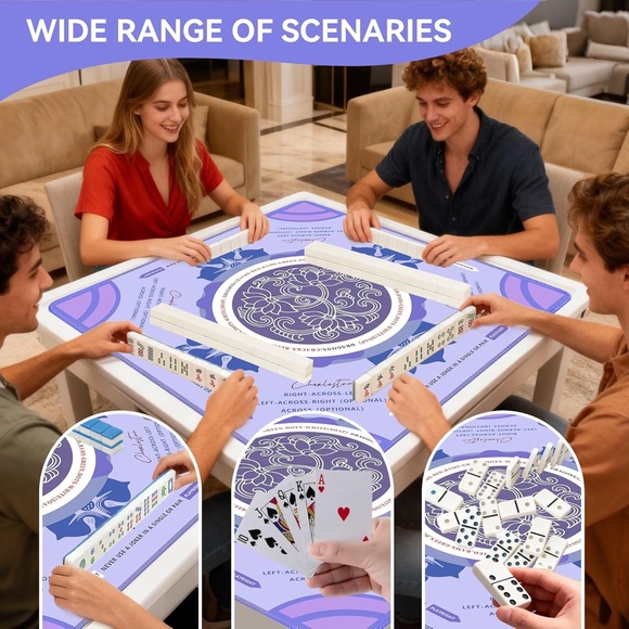 Mahjong Mat 31.5 x 31.5, Purple - Picture 4 of 7